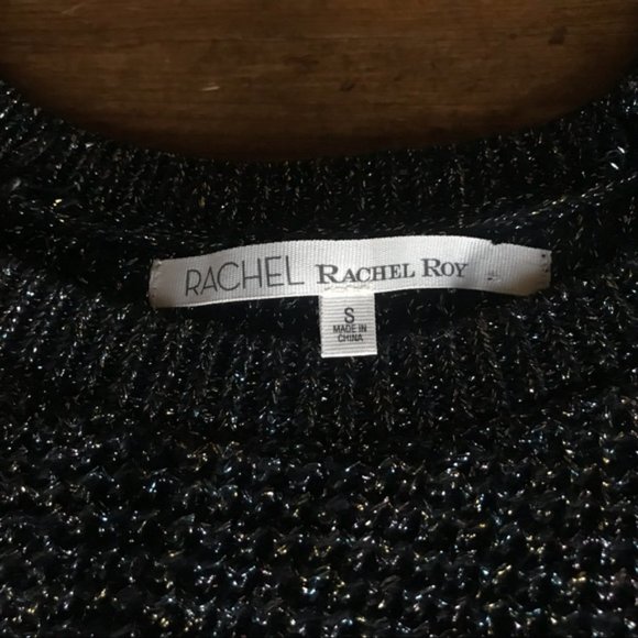 RACHEL Rachel Roy Black Sweater Open Back Glitter - Picture 5 of 7